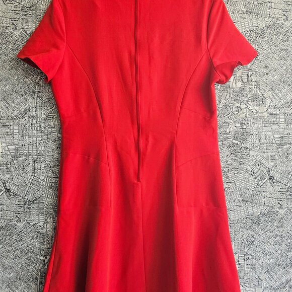 Luxe Red Fit and Flare Red Dress - Picture 3 of 5